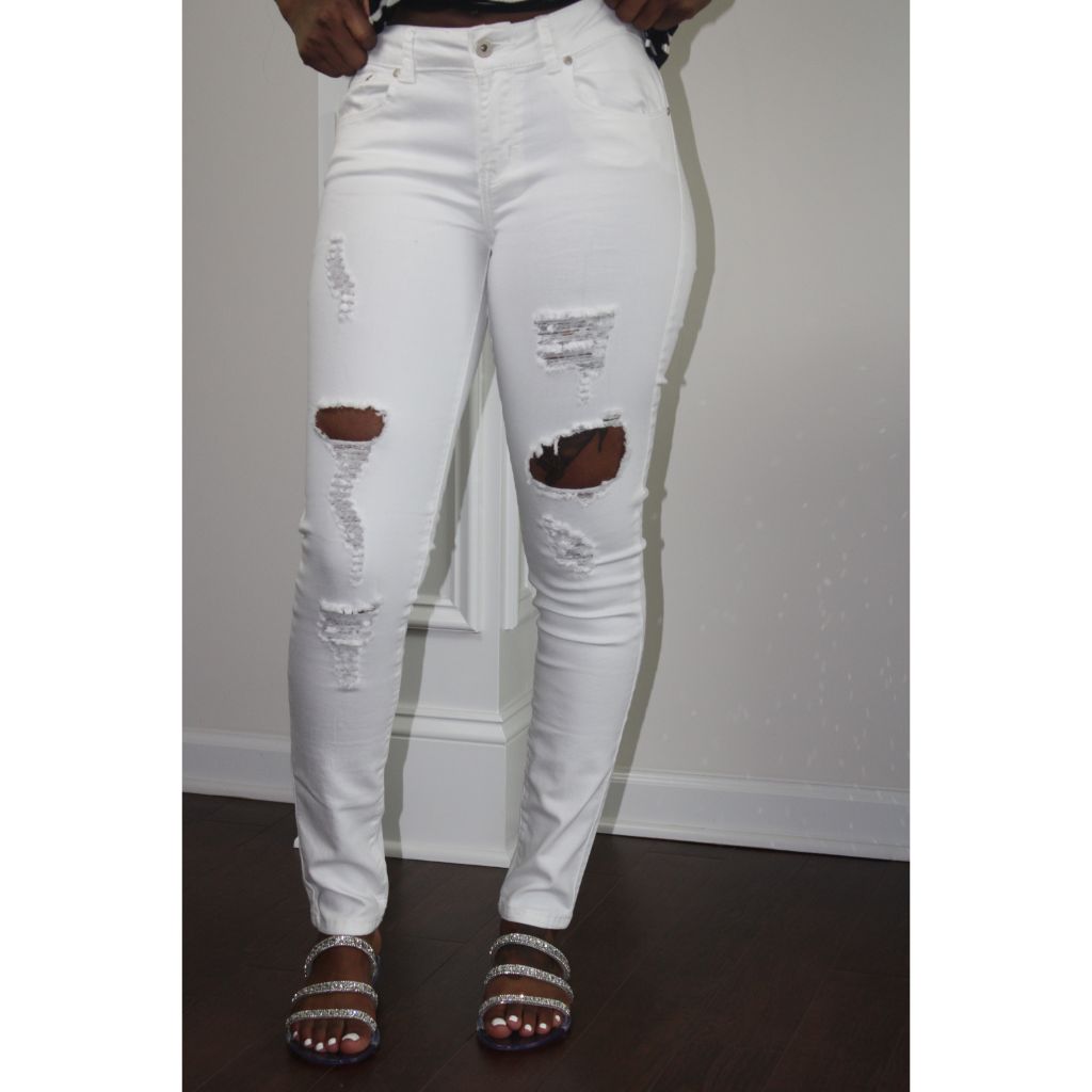 Jeans Cathy White Jeans - Calypso Colours